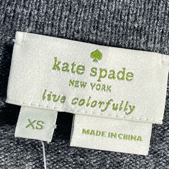 Kate Spade Do Wonders Francois Crystal Embellished Grey Wool Blend Sweat… - Picture 4 of 9